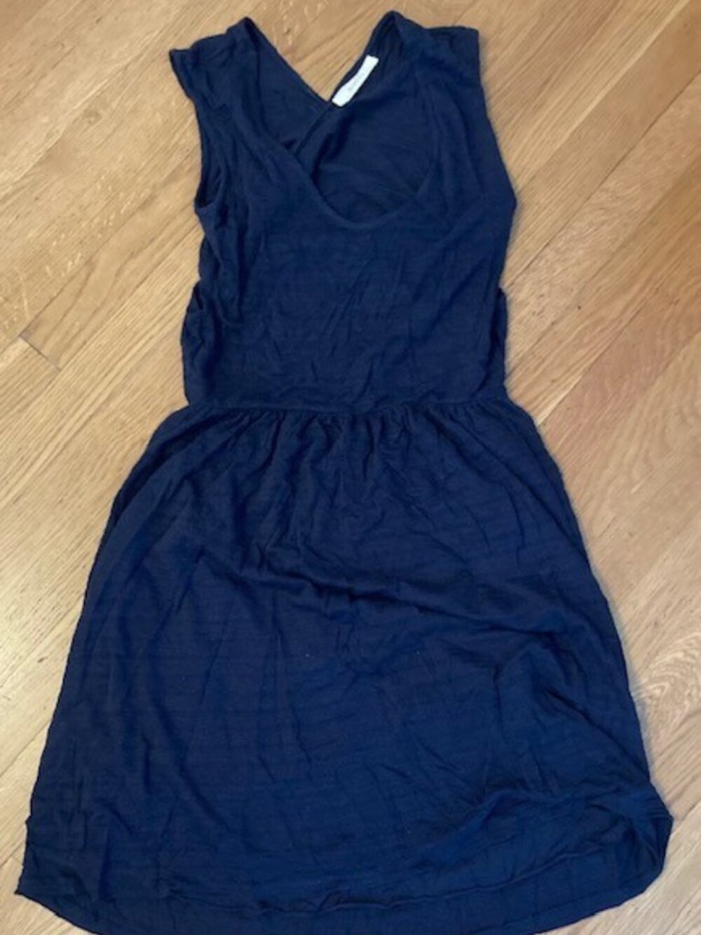 SESSUN Size L Navy Blue Cross-Back Mini Dress, EUC